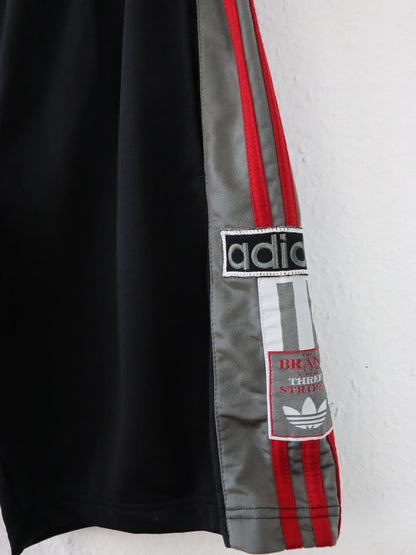 Vintage 70er 80er ADIDAS Adibreak kurze Hose Shorts schwarz rot  grau D6 M