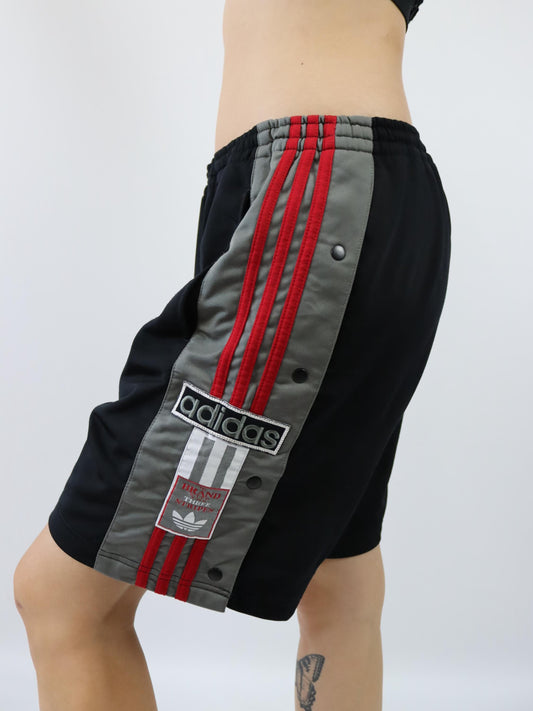 Vintage 70s 80s ADIDAS Adibreak shorts black red grey D6 M