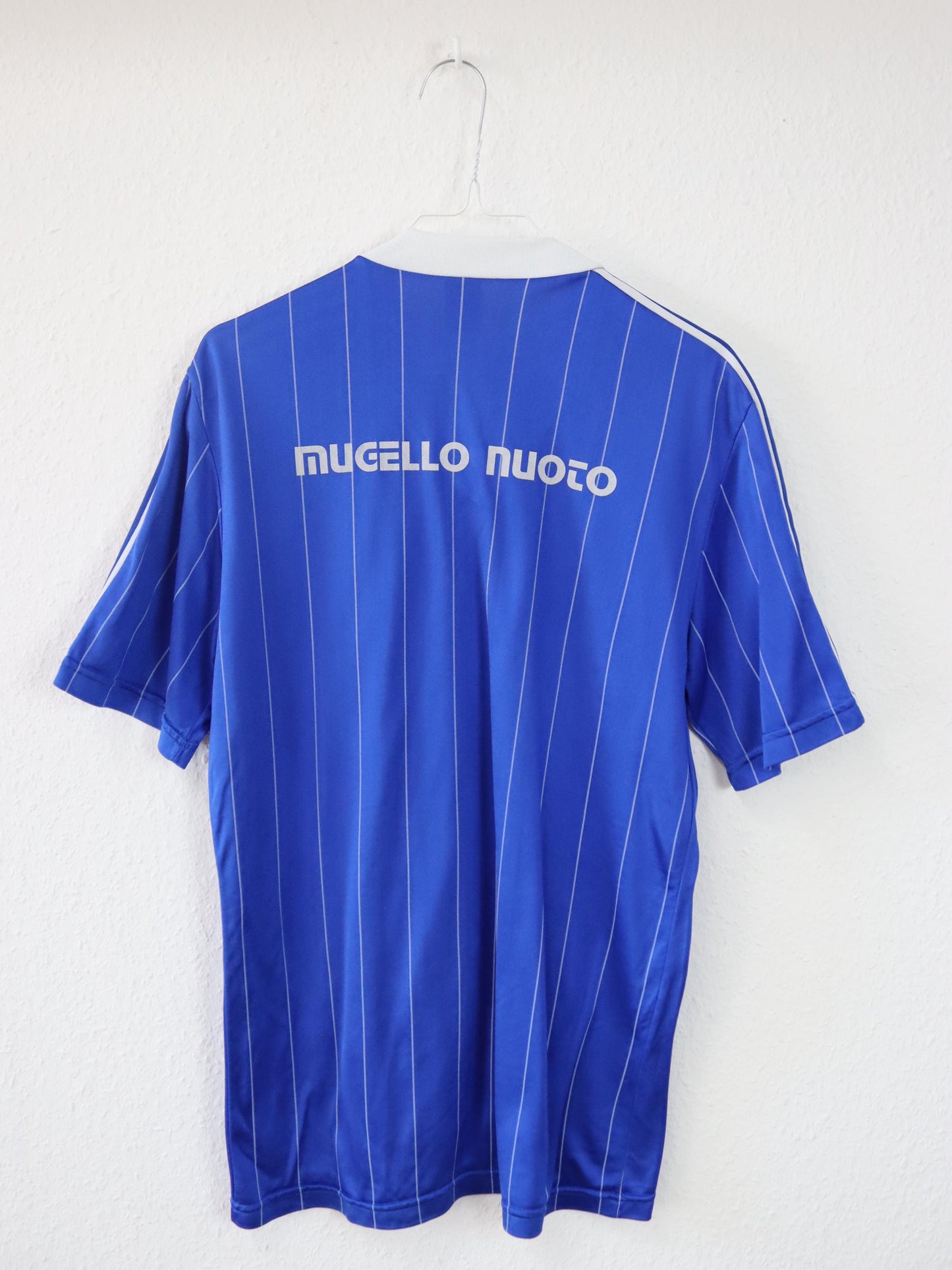 Vintage 70s 80s ADIDAS jersey V-neck shirt blue white M