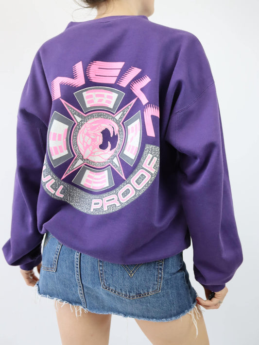 Vintage 80er 90er ONEILL Sweatshirt Pullover Lila pink L