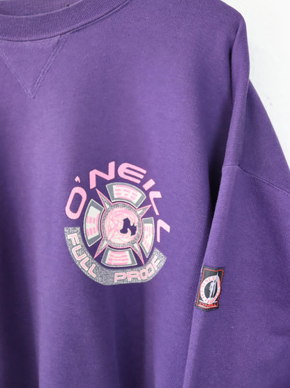 Vintage 80er 90er ONEILL Sweatshirt Pullover Lila pink L