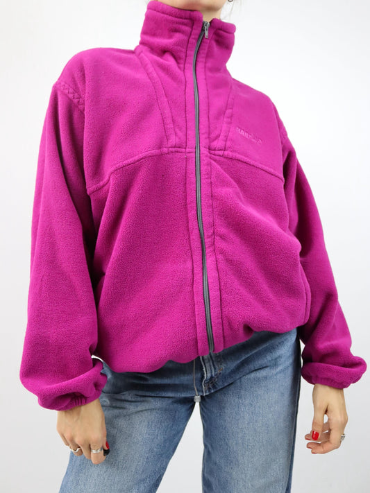 Vintage 80er 90er BAILO Fleecejacke Stehkragen Reißverschluss Polartec pink L