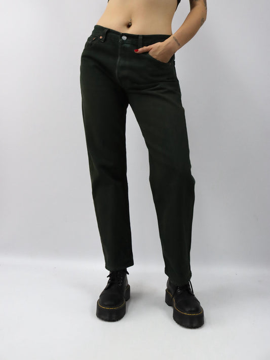 Vintage 80er 90er LEVIS 501 Jeans Hose dunkelgrün gerades Bein W34 L30