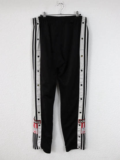 Vintage 80er 90er ADIDAS Jogginghose Trainingshose Adibreak schwarz weiß Knopfleiste D6 M