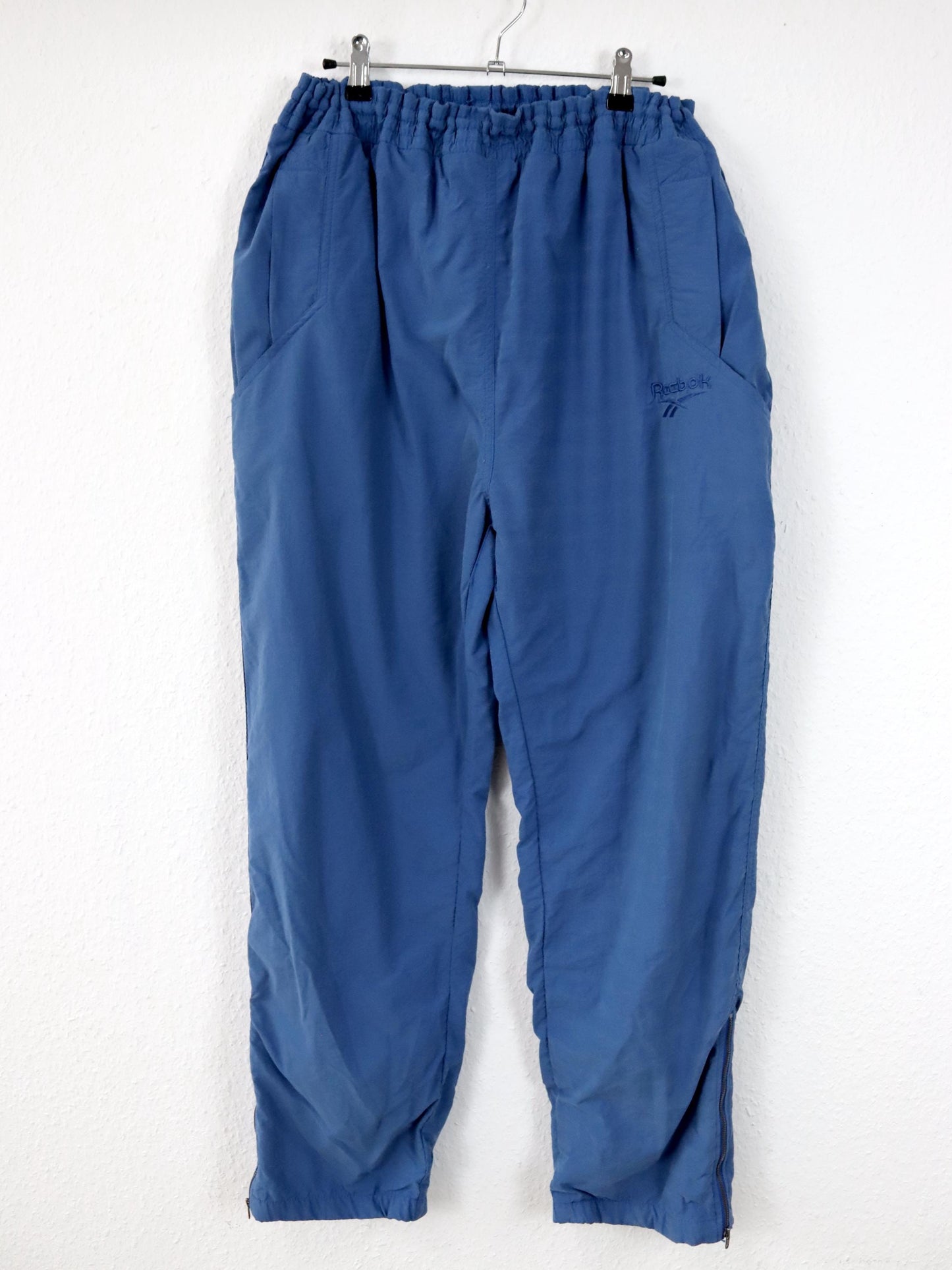 Vintage 80er 90er REEBOK Jogginghose Trainingshose Reißverschluss blau L