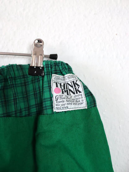 Vintage 80er 90er THINK PINK Jogginghose Hose kariert grün L