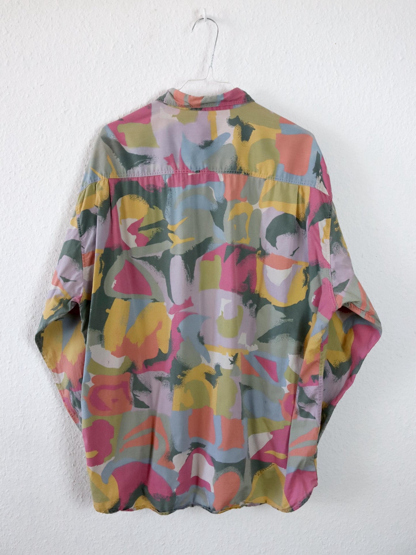 Vintage 80er 90er Hemd langarm crazy pattern bunt L