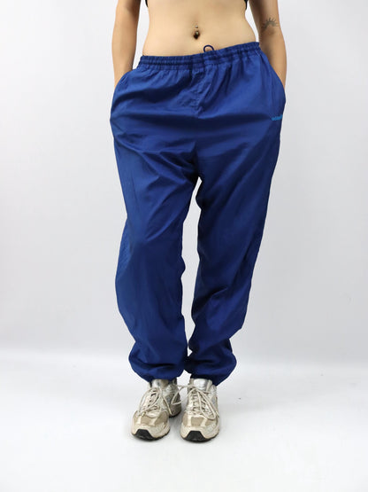 Vintage 80er 90er ADIDAS blaue Trainingshose Jogginghose seitliche Reißverschlüsse D7 L