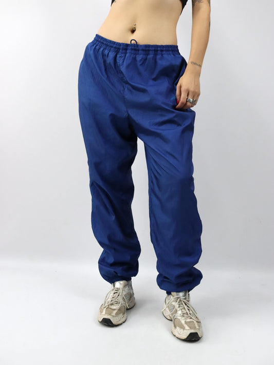 Vintage 80er 90er ADIDAS blaue Trainingshose Jogginghose seitliche Reißverschlüsse D7 L