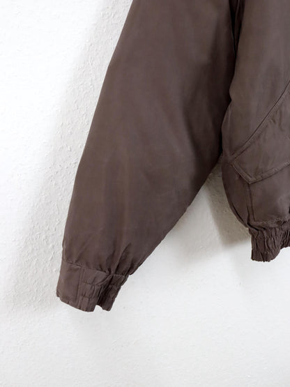 Vintage 80er 90er Jacke 3 in 1 Daunen Pufferjacke gefüttert Daunenweste rot braun M