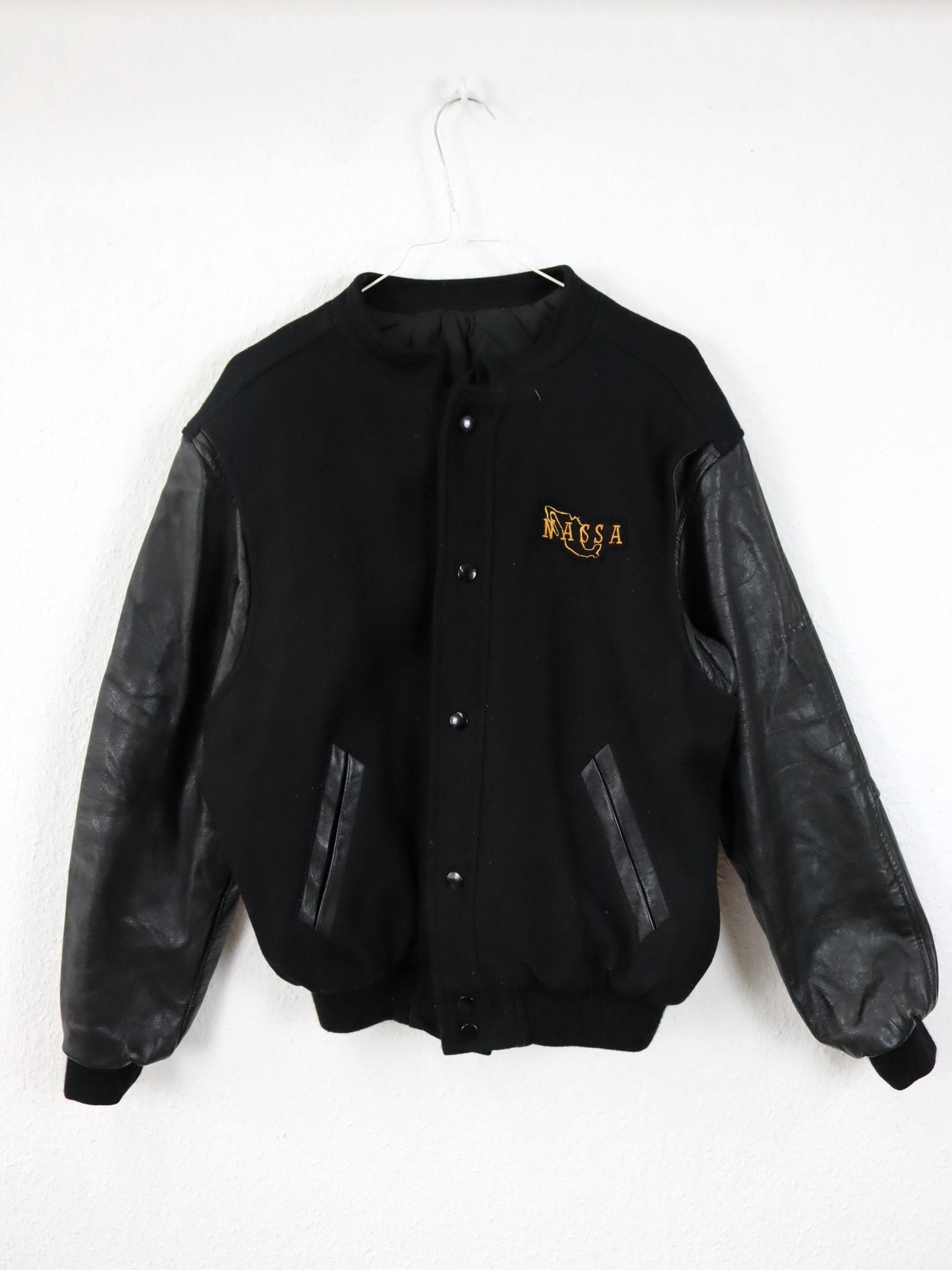 Vintage 80er 90er CHAAC NASSA College Jacke Bomberjacke Leder S
