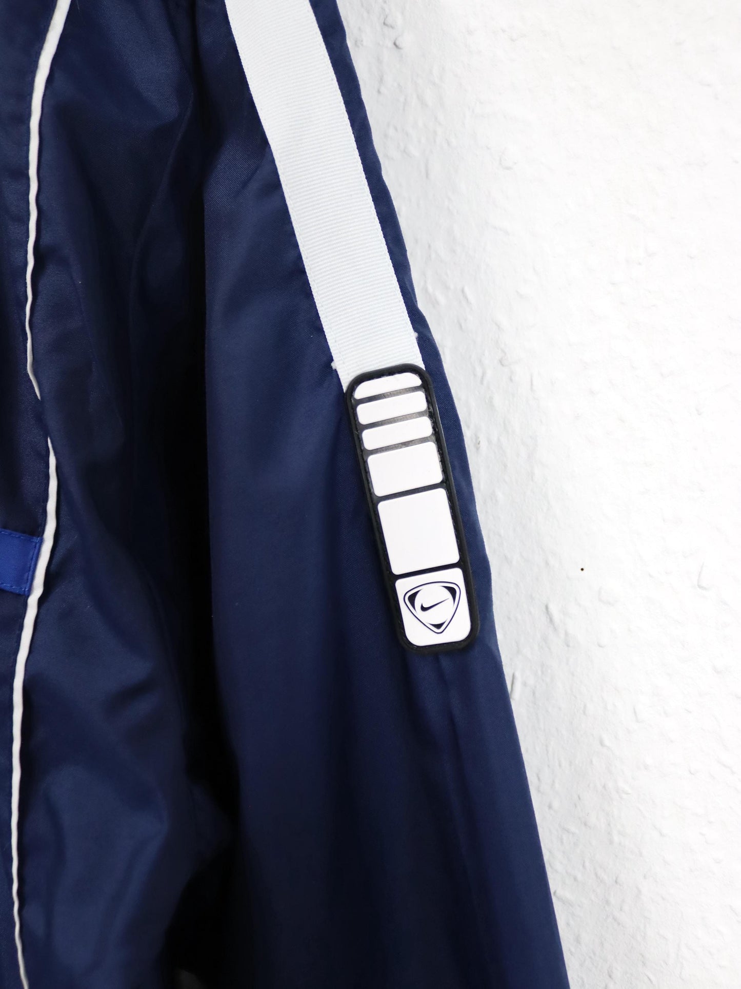 Vintage 90er Y2k NIKE ACG racing club de lens Trainingsjacke Stehkragen dunkelblau weiß S
