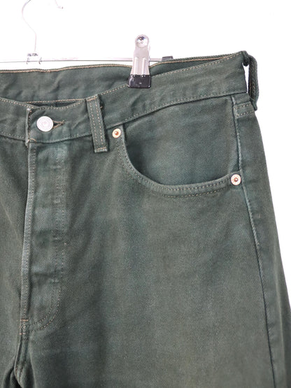 Vintage 80er 90er LEVIS 501 Jeans Hose dunkelgrün gerades Bein W34 L30