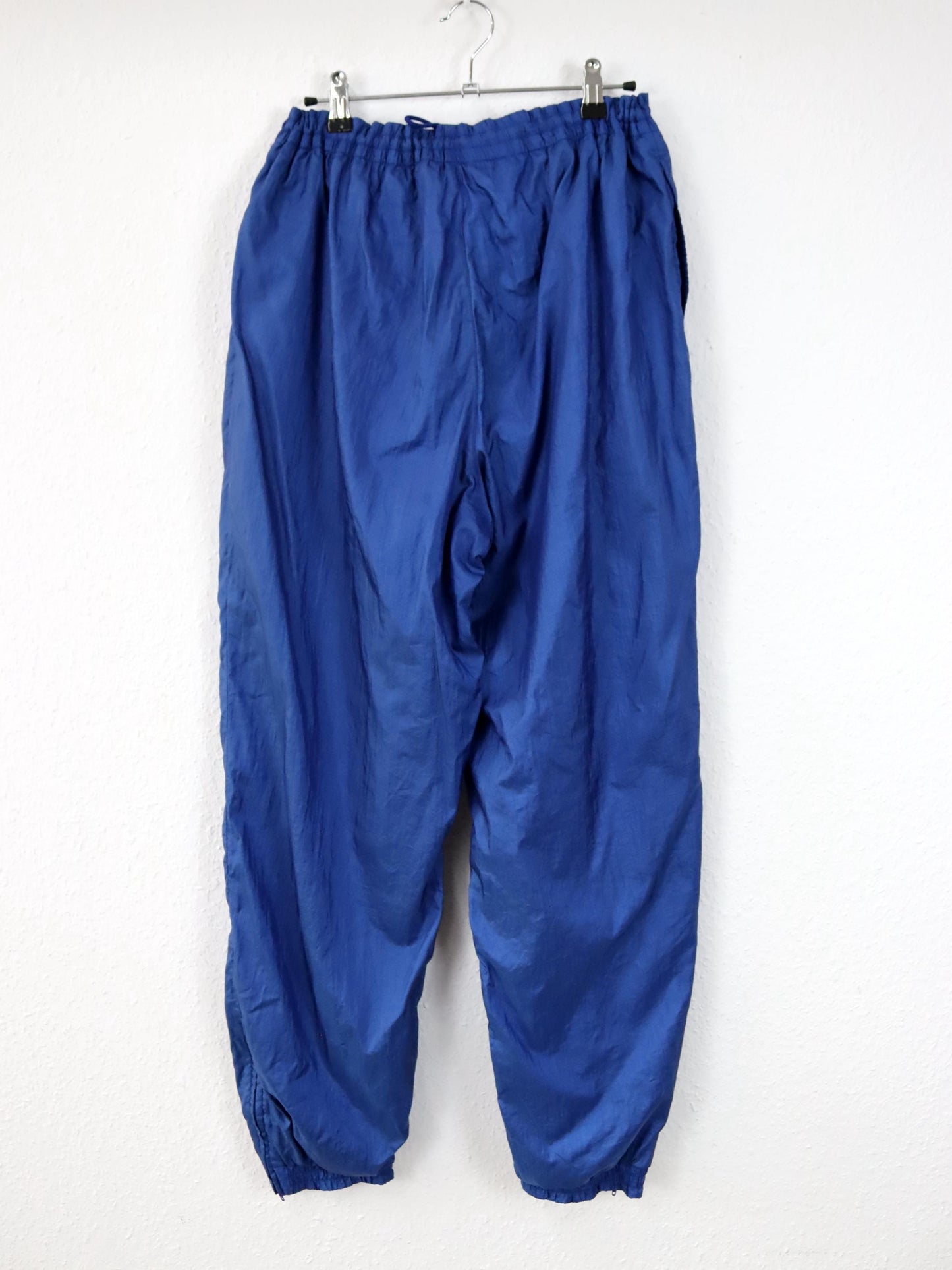 Vintage 80er 90er ADIDAS blaue Trainingshose Jogginghose seitliche Reißverschlüsse D7 L