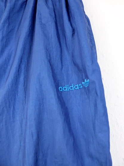 Vintage 80er 90er ADIDAS blaue Trainingshose Jogginghose seitliche Reißverschlüsse D7 L