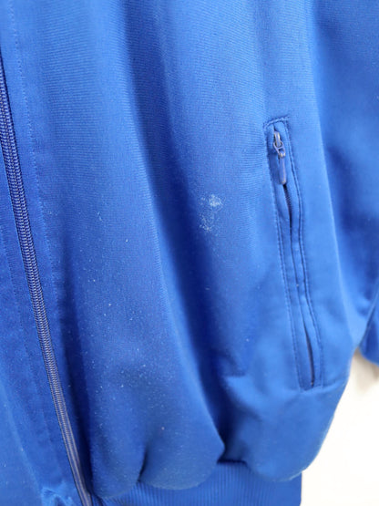 Vintage 80er 90er ADIDAS Trainingsjacke Stehkragen türkis blau lila Reißverschluss D4 S/M