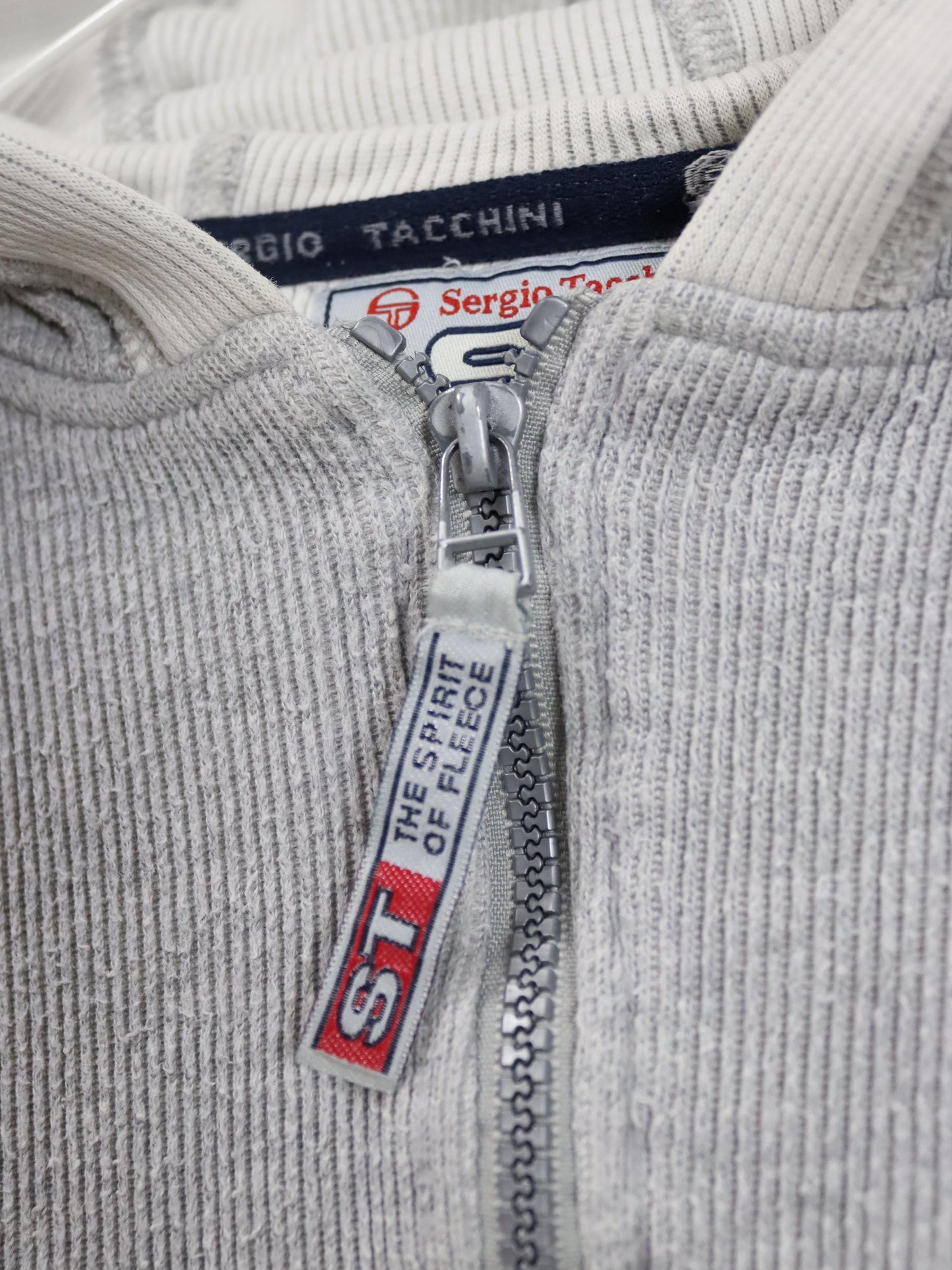Vintage 80er 90er SERGIO TACCHINI Jacke kurz grau Kapuze M