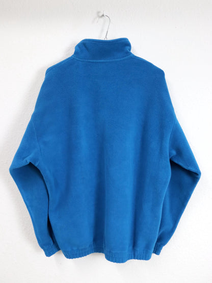 Vintage 80er 90er FILA Magic Line Fleecepullover Stehkragen blau Stickerei 48 M