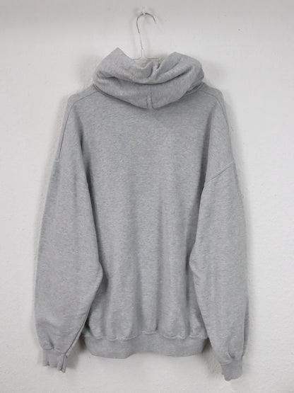 Vintage 90er Y2k FRUIT of the LOOM Hoodie Pullover Kapuze grau meliert XL