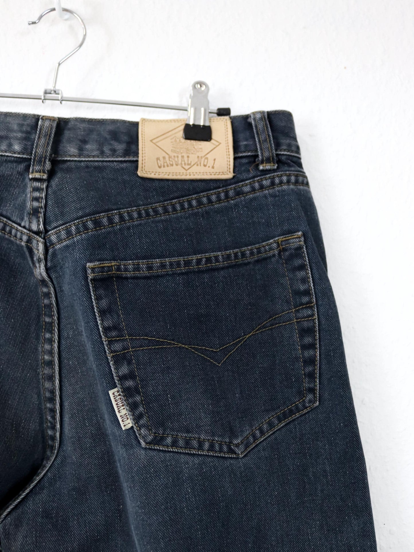 Vintage 80er 90er CASUAL NO. 1 Jeans Hose gerades Bein schwarz W34 L32