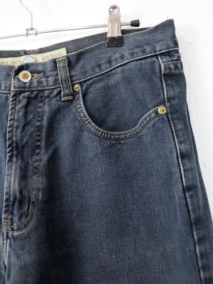 Vintage 80er 90er CASUAL NO. 1 Jeans Hose gerades Bein schwarz W34 L32