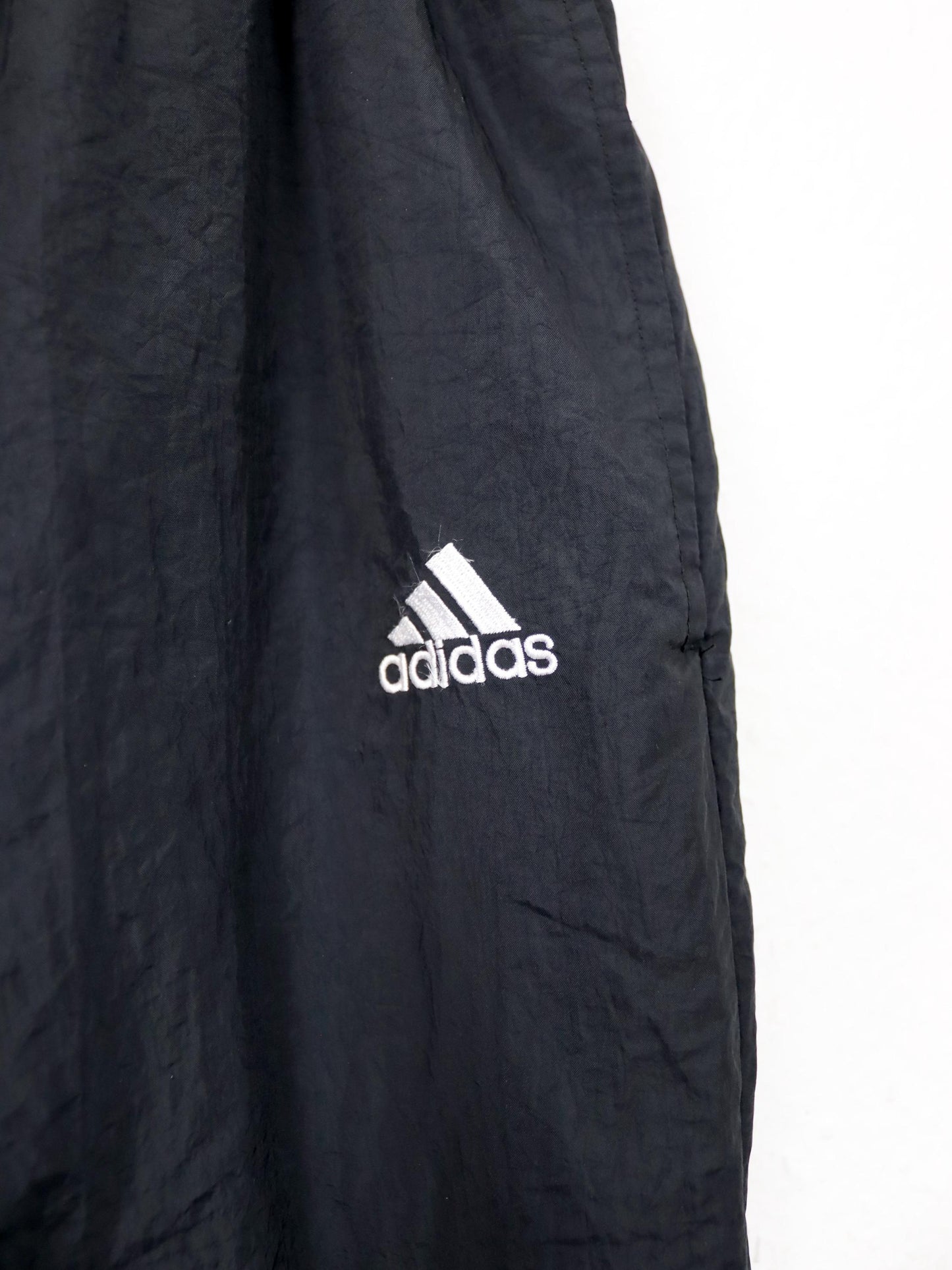 Vintage 80er 90er ADIDAS Jogginghose Trainingshose schwarz glänzend doppellagig M