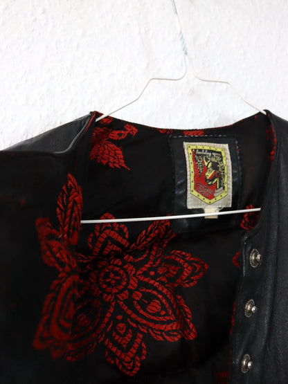 Vintage 80s 90s CASAMANCE EXPRESS puffer jacket down leather jacket black lined S