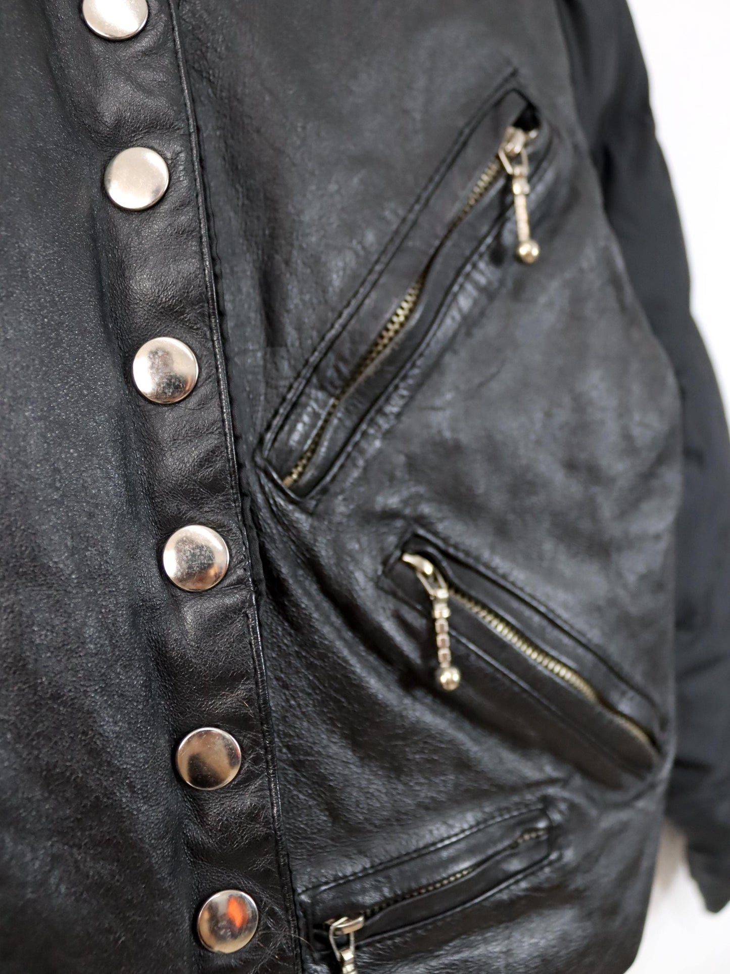 Vintage 80s 90s CASAMANCE EXPRESS puffer jacket down leather jacket black lined S