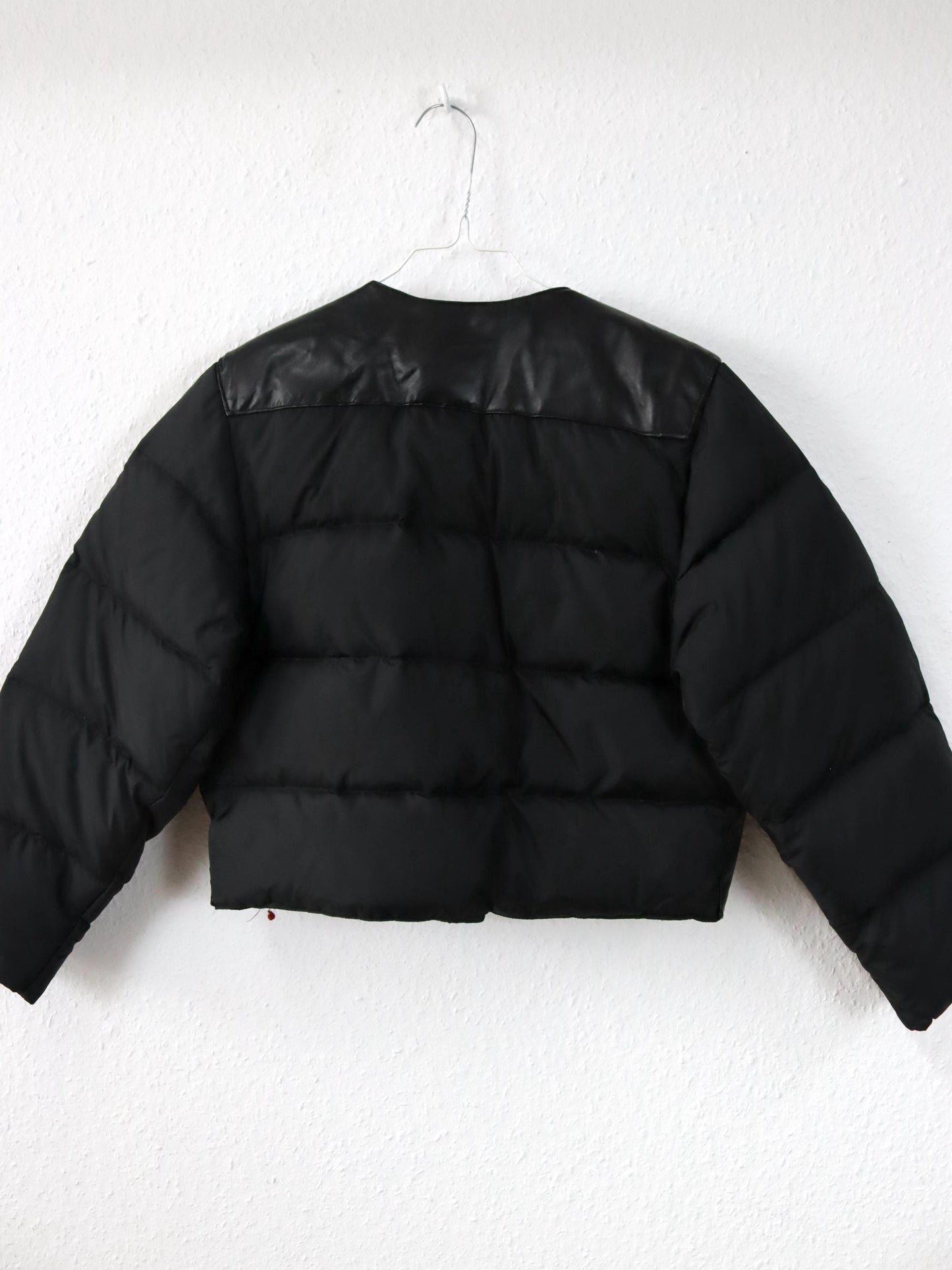 Vintage 80s 90s CASAMANCE EXPRESS puffer jacket down leather jacket black lined S