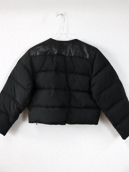 Vintage 80s 90s CASAMANCE EXPRESS puffer jacket down leather jacket black lined S