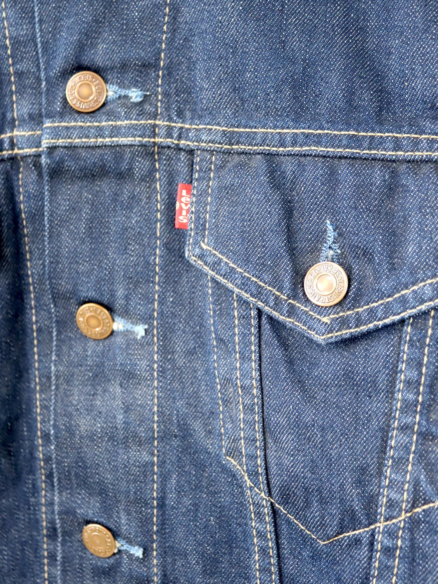 Vintage 80er 90er LEVIS Jeansjacke Denim dunkelblau Deadstock M