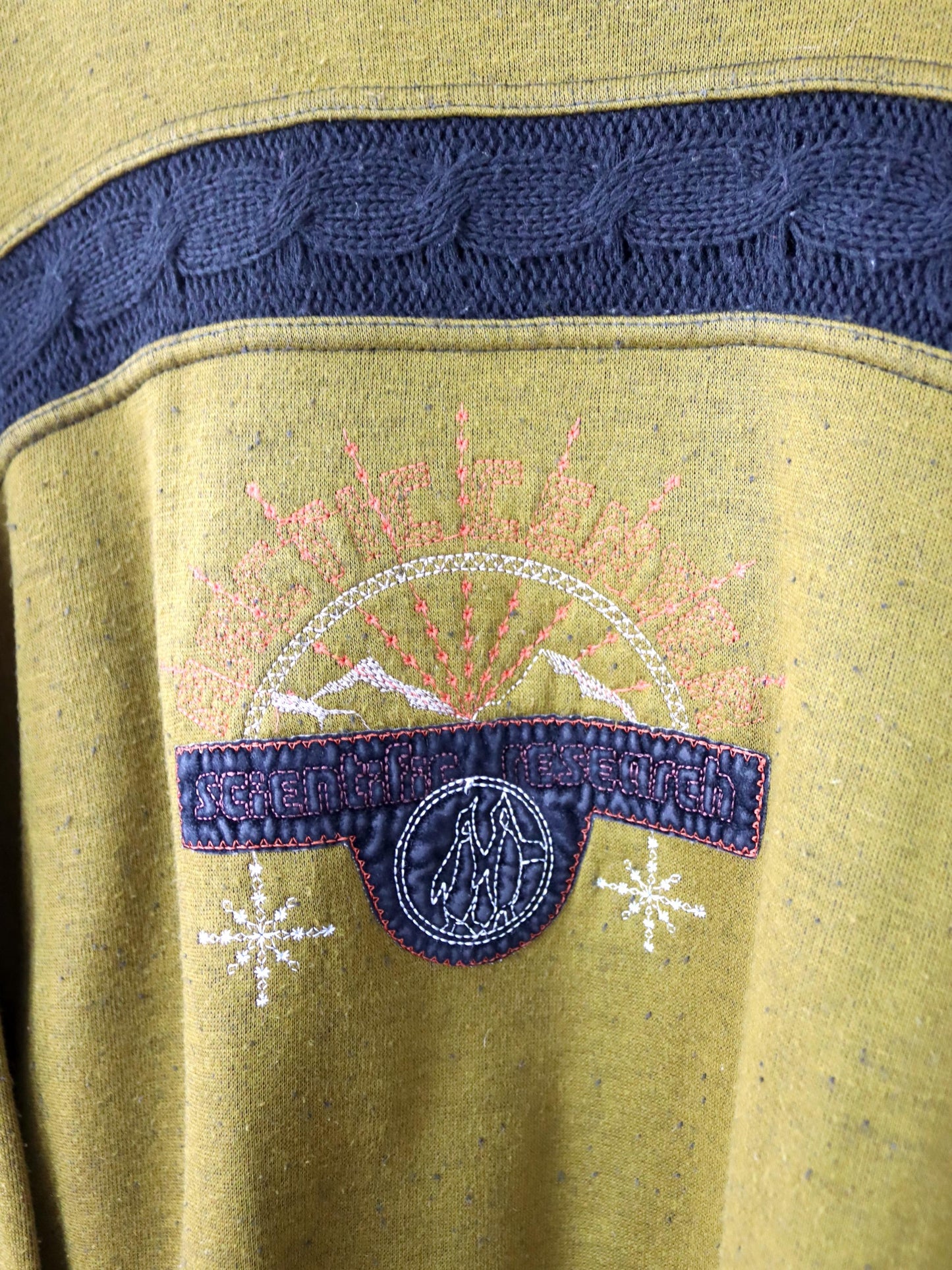 Vintage 80er 90er GAUGKO Sweatshirt Pullover Stickerei Strick Fleece innen XL