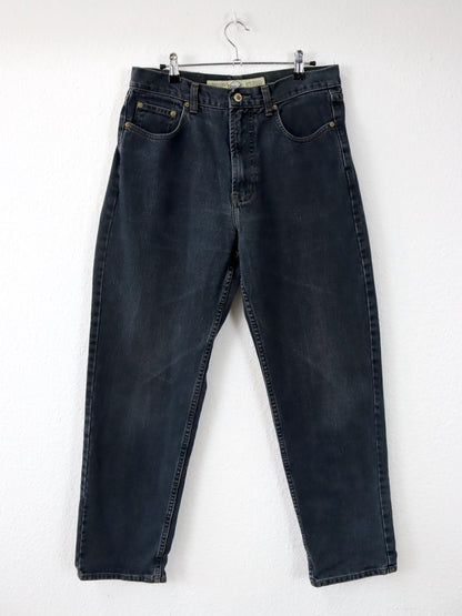 Vintage 80er 90er CASUAL NO. 1 Jeans Hose gerades Bein schwarz W34 L32