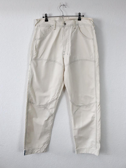 Vintage 80er 90er DIESEL Baggy Parts Jeans Hose weites Bein creme weiß W33