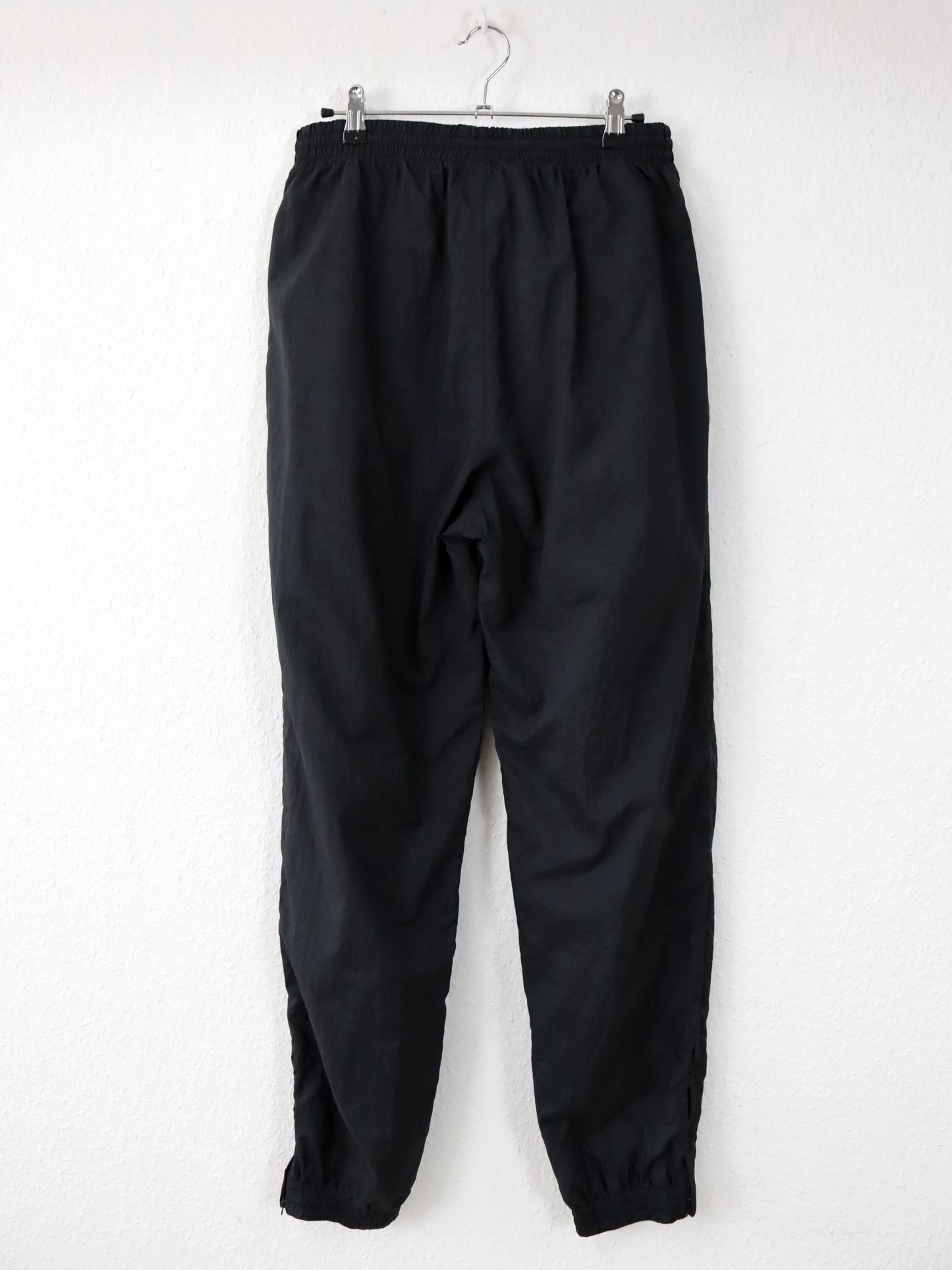 Vintage 80er 90er ADIDAS Jogginghose Trainingshose schwarz glänzend doppellagig M