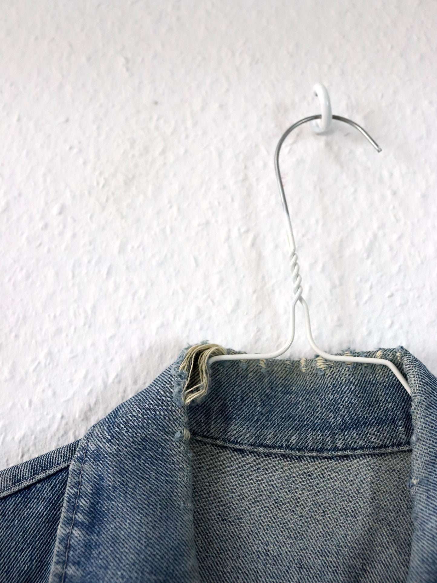 Vintage 80s 90s denim vest zipper used look M