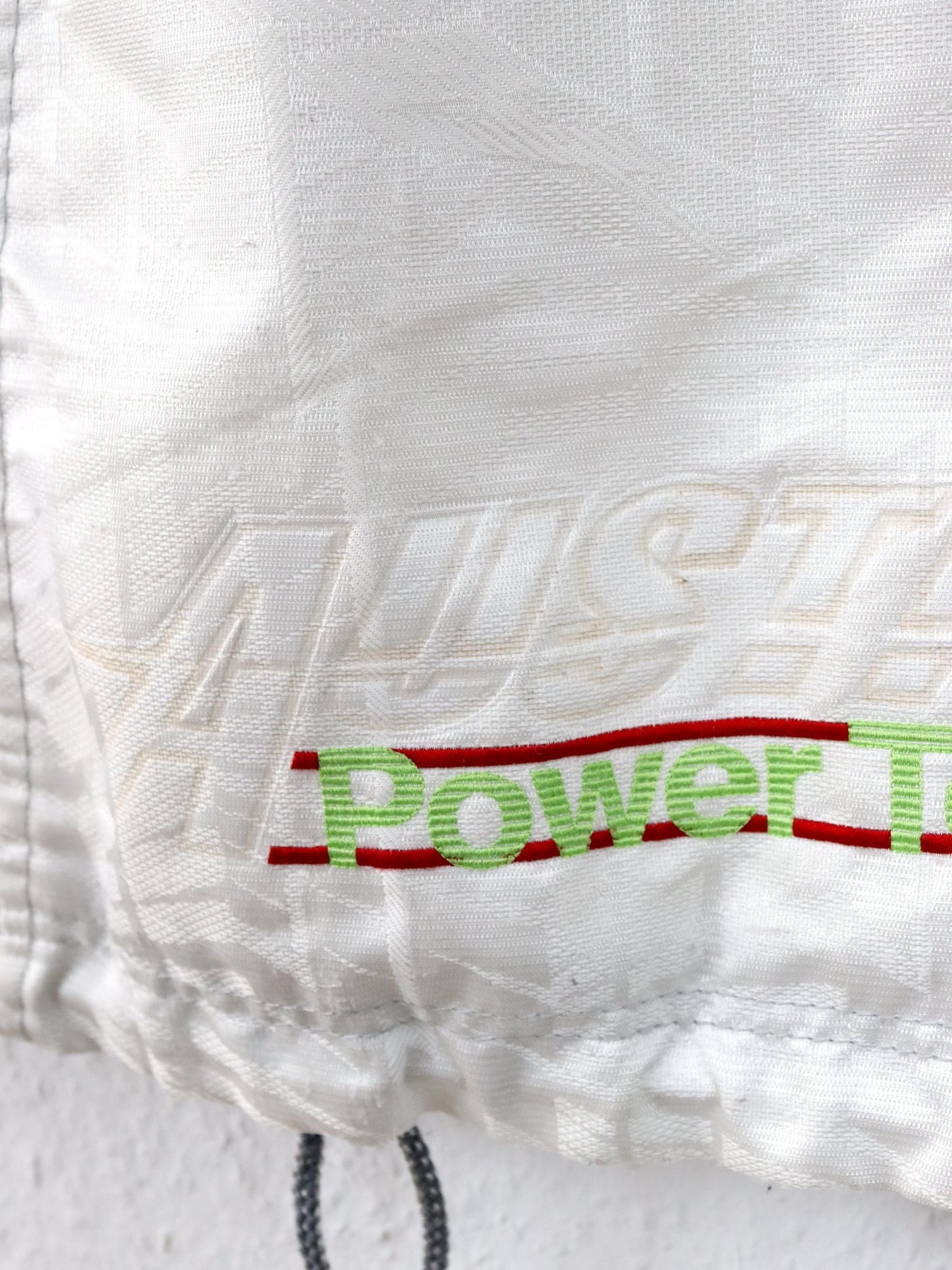 Vintage 80s 90s ASICS ski vest lined Ski Power Team Austria 1998 white blue inside fleece L