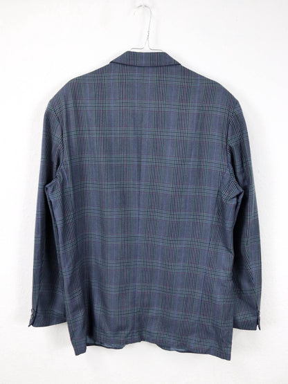 Vintage 80er 90er TOMARY Blazer Schurwolle kariert Schulterpolster 54 XL