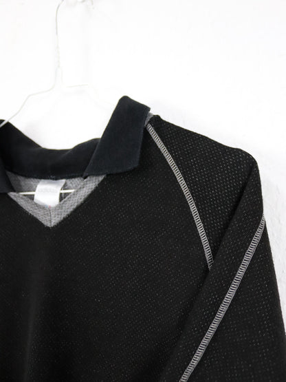 Vintage 80er 90er ADIDAS Poloshirt kurzarm schwarz grau D5 S/M