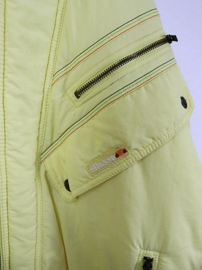 Vintage 80er 90er ELLESSE Skijacke Winterjacke gefüttert gelb XL