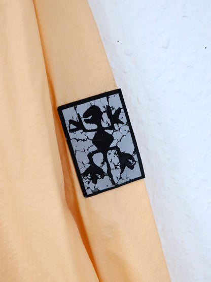 Vintage 80er 90er EXCESS Windbreaker Jacke Apriko Print Stehkragen XL