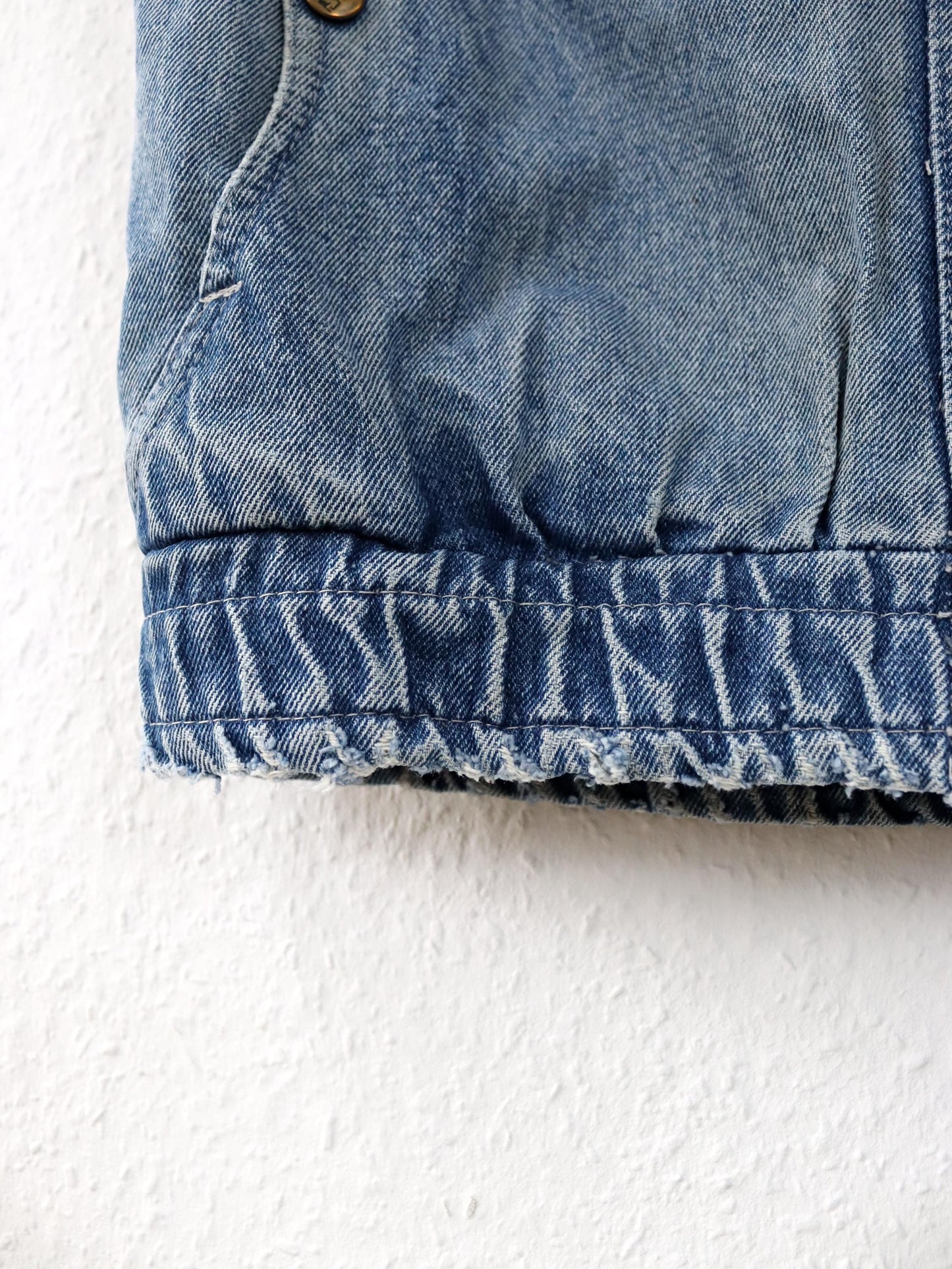 Vintage 80s 90s denim vest zipper used look M