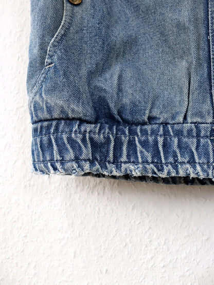 Vintage 80s 90s denim vest zipper used look M