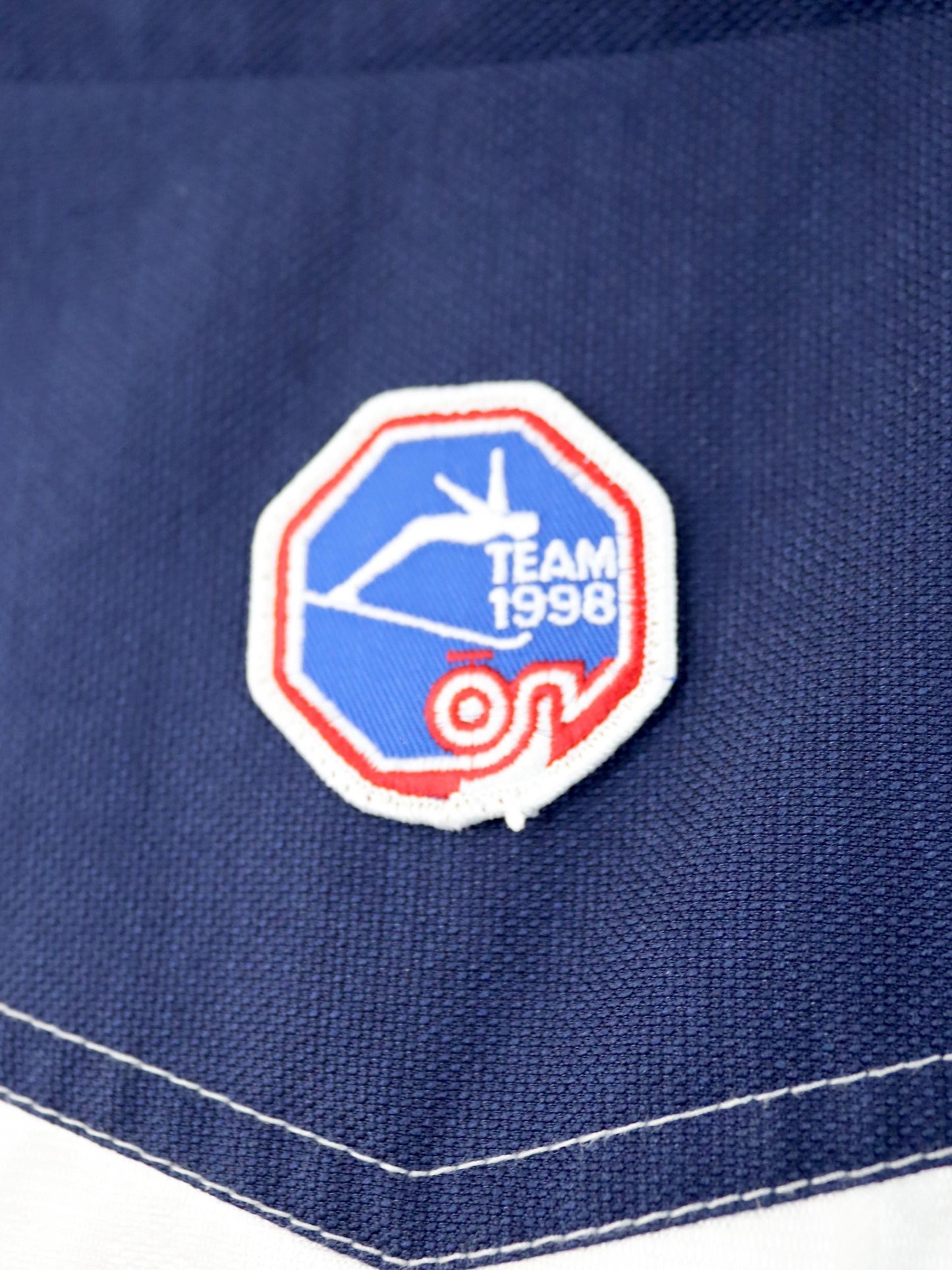 Vintage 80s 90s ASICS ski vest lined Ski Power Team Austria 1998 white blue inside fleece L