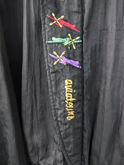 Vintage 80s 90s NAF NAF Blouson Bomber Jacket Embroidery Lightly Lined Black L