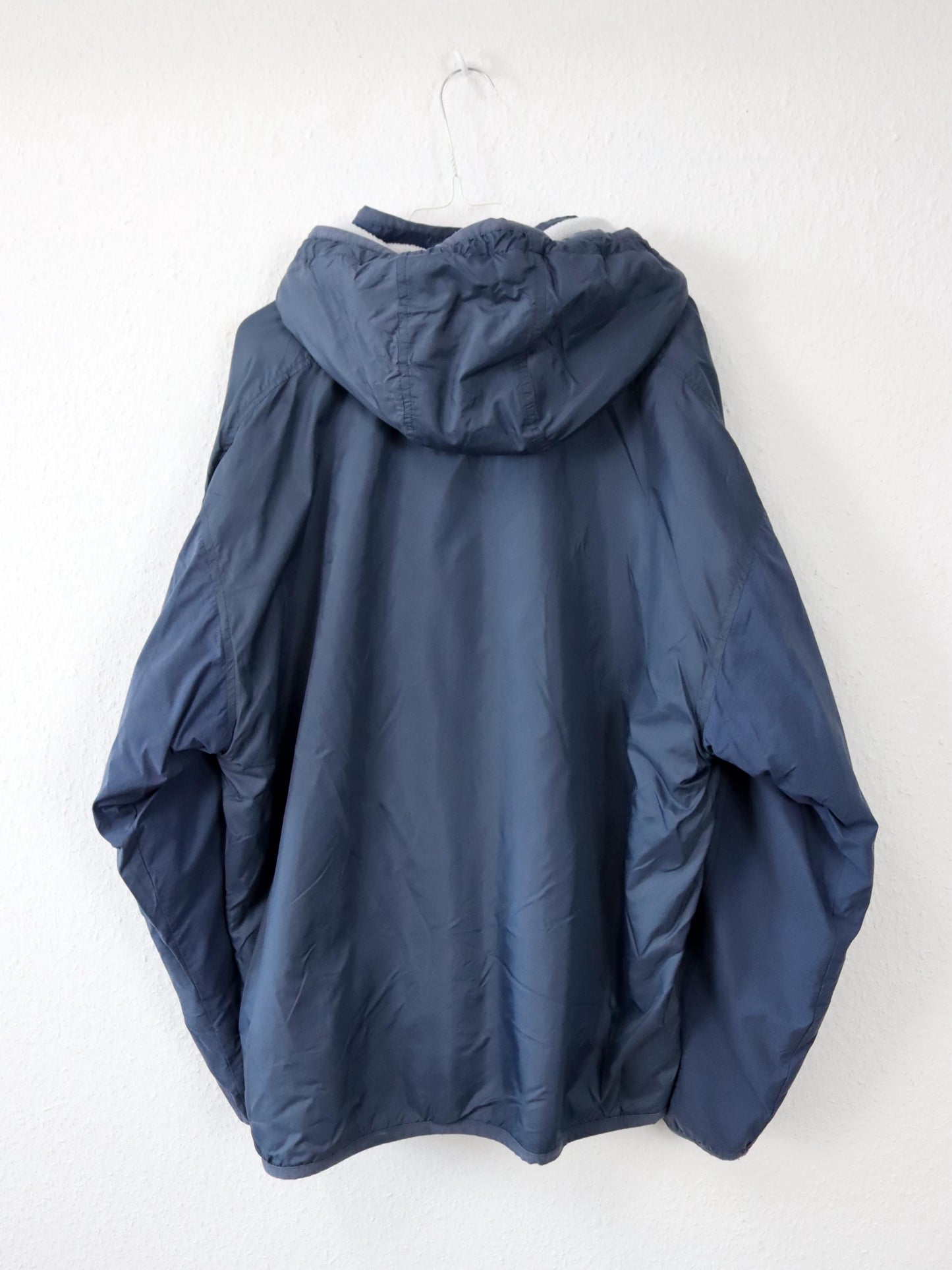 Vintage 90s 00s Y2k NIKE jacket with fleece lining and hood, blue, size L