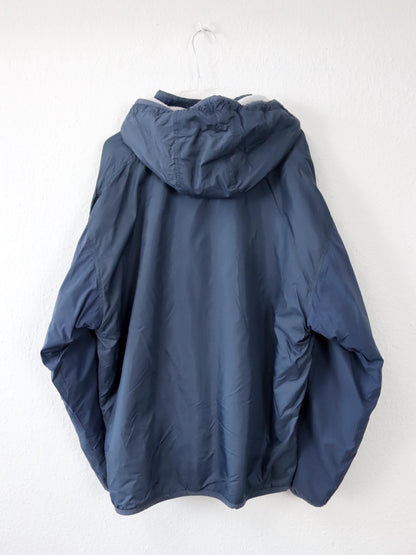 Vintage 90s 00s Y2k NIKE jacket with fleece lining and hood, blue, size L