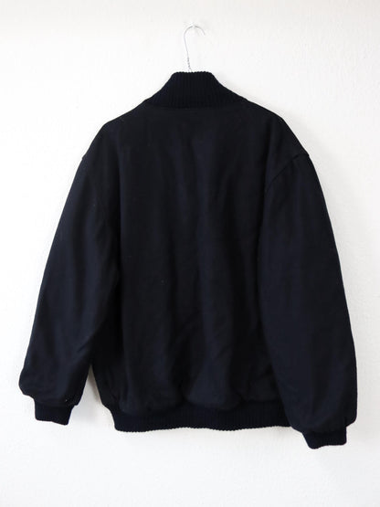 Vintage 70s 80s K2 wool bomber jacket, black/red, size 54 (XL)