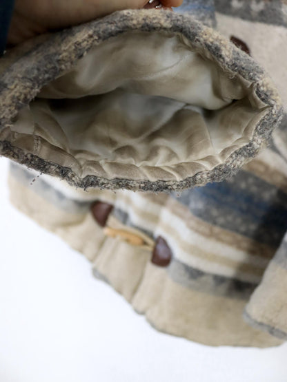 Vintage 80s 90s PRIMA VISIONA wool coat Navajo beige grey brown lightly lined M