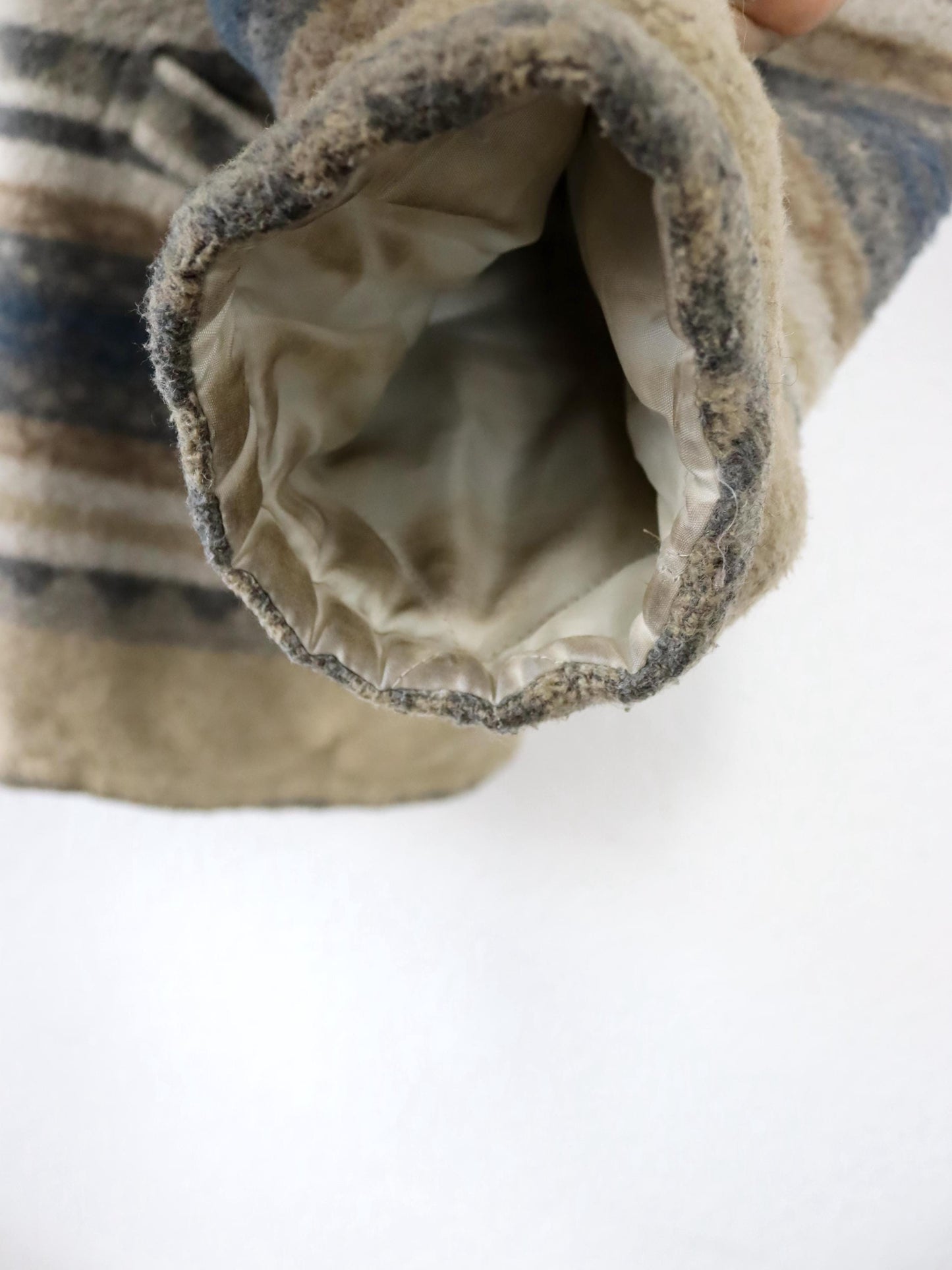 Vintage 80s 90s PRIMA VISIONA wool coat Navajo beige grey brown lightly lined M